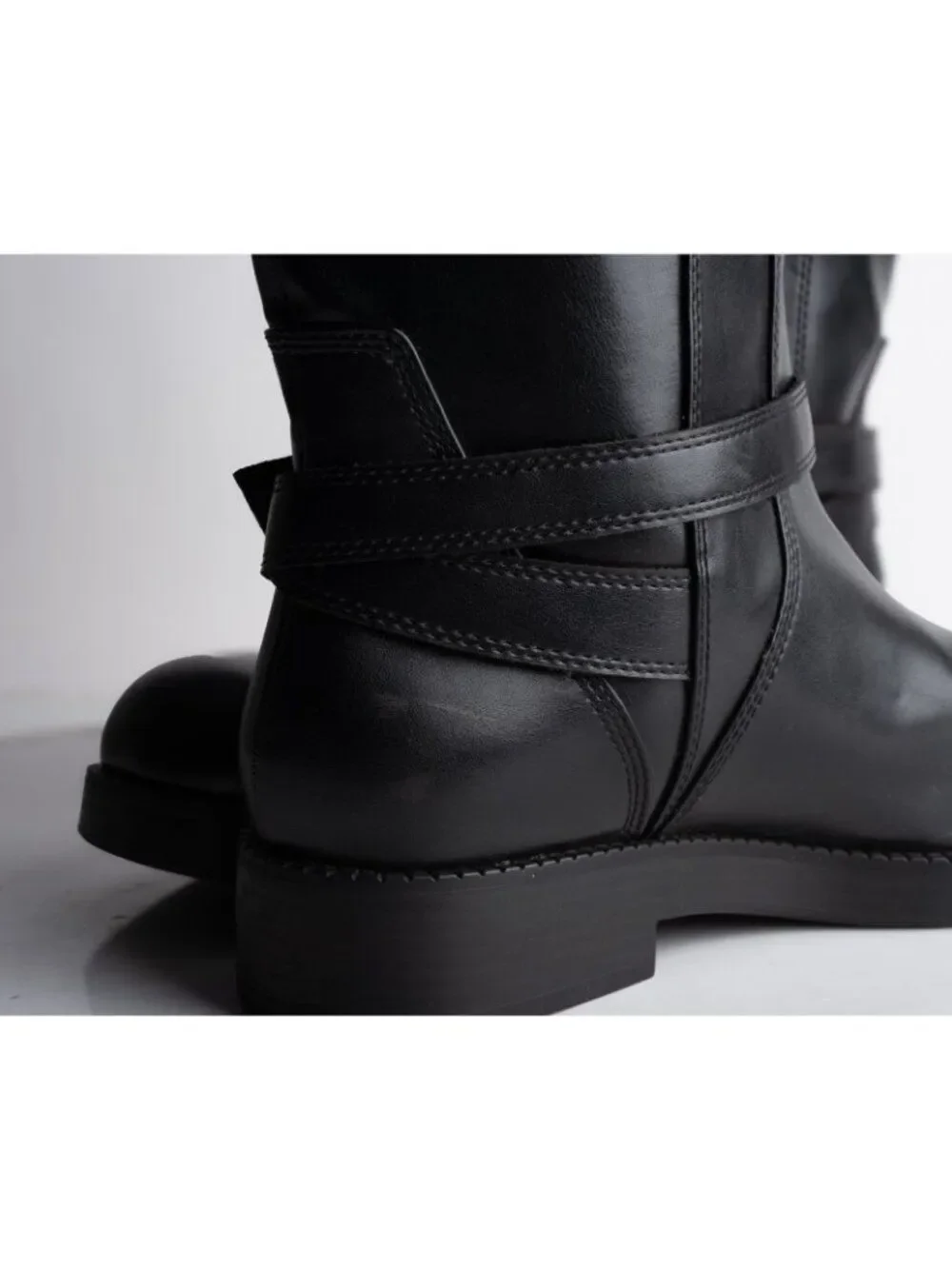 Zara Womens Riding Boots faux leather knee high Black US 10 EU 41 NWD 1012/410